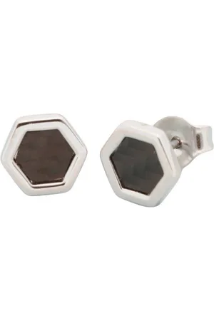 Firetti Paar Ohrstecker Schmuck Geschenk Ohrschmuck Sechseck, Made in Germany - mit Carbon