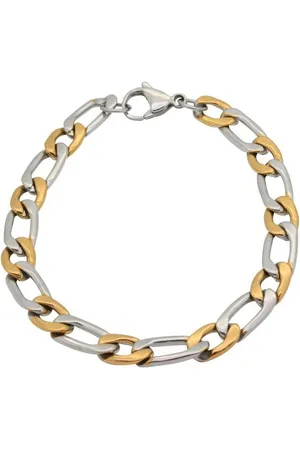Firetti Edelstahlarmband Schmuck Geschenk Panzer-/Figarokette, bicolor, ca. 7,47 mm breit, Made in Germany