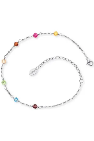 Engelsrufer Fußkette Glasperlen, ERFS-RAINBOW, mit Glassteinen