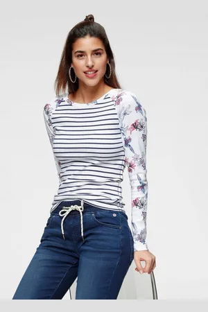 KangaROOS Langarmshirt Langarm, sehr figurbetont, aus Baumwolle