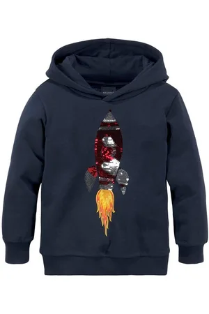 Kidsworld Kapuzensweatshirt lange Ärmel, Basic-Passform, aus Baumwolle, mit Rippbündchen