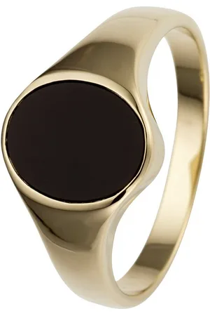 Jobo Fingerring, 585 Gold mit Onyx oval