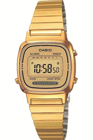 Casio Chronograph LA670WEGA-9EF, Quarzuhr, Armbanduhr, Damenuhr, Digitaluhr, Datum, Edelstahlarmband