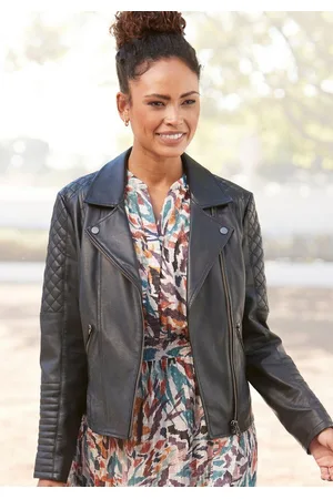 Lascana Lederimitatjacke mit Bikerdetails, kurze Bikerjacke, figurbetont