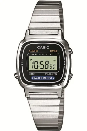Casio Chronograph LA670WEA-1EF, Quarzuhr, Armbanduhr, Damenuhr, Digitaluhr, Datum, Edelstahlarmband