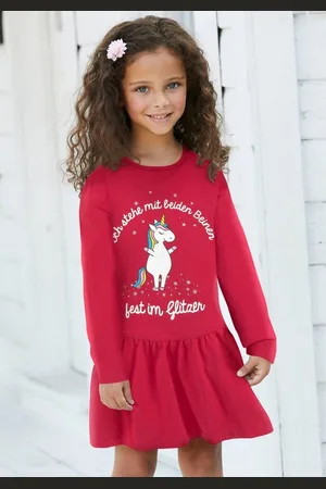 Kidsworld Jerseykleid Einhorn festliche Anlässe, kniefreie Länge, aus Baumwollmischung