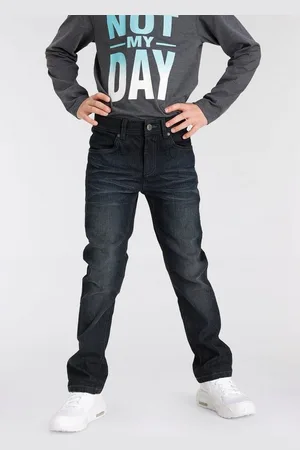 ARIZONA Stretch-Jeans, Basic-Jeans für Jungen gerade Beinform, Used-Waschung, niedrige Leibhöhe