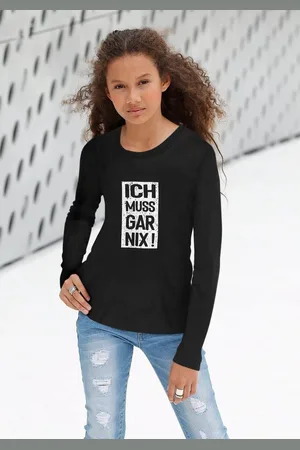 Kidsworld Langarmshirt Ich muss gar nix! Langarm, Basic-Passform, bedruckt, Rundhalsausschnitt