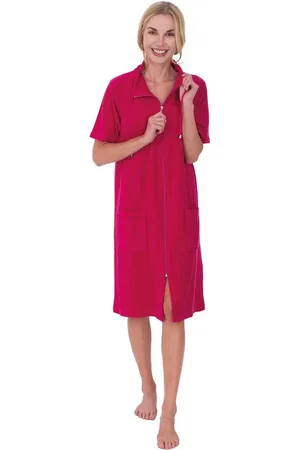 WeWo fashion Damenbademantel 033, Midilänge, Leichtfrottee, Stehkragen, Reißverschluss, Kragen mit Kordel
