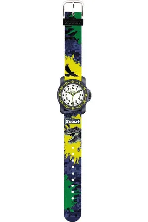 Scout Quarzuhr Action Boys, 280376039, Dinosaurieruhr, Armbanduhr, Kinderuhr, Lernuhr, Geschenkidee, Schulanfang, Jungen,Dino