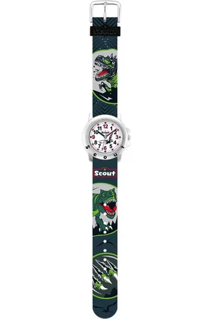 Scout Quarzuhr 280393010, Armbanduhr, Kinderuhr, Lernuhr, Junge, Dinosaurier, Geschenk