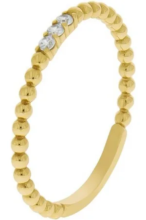 ELLEN K. Fingerring Gold 375 mit Zirkonia weiß