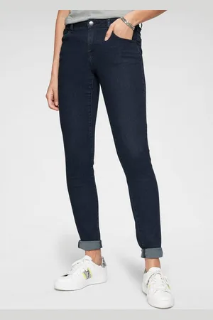 Tamaris Skinny-fit-Jeans schmale Beinform, normale Leibhöhe, 5-Pocket-Form, Used-Waschung