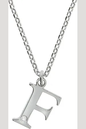 ELLEN K. Kette mit Anhänger Silber 925 mit 1x Diamant 0,008ct. Buchstabe F