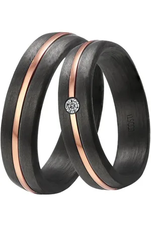 DOOSTI Trauring Schmuck Geschenk CARBON Trauring Ehering Partnerring LIEBE, wahlweise mit oder ohne Zirkonia