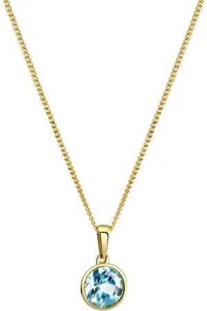 ELLEN K. Kette mit Anhänger Gold 375 mit Blautopas (beh) 8mm