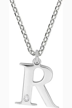 ELLEN K. Kette mit Anhänger Silber 925 mit 1x Diamant 0,008ct. Buchstabe R
