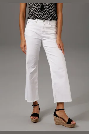Aniston 7/8-Jeans mit leicht ausgefranstem Beinabschluss