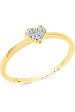 ELLEN K. Fingerring Gold 585 zweifarbig Herz-Motiv mit Brillanten 0,025ct.