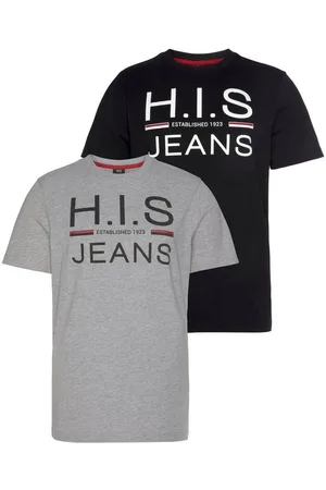 H.I.S Rundhalsshirt (Packung, 2er-Pack) schmal geschnitten, bedrucktes Design, Rundhals, aus Baumwolle