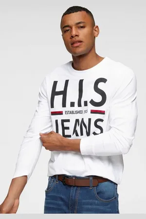 H.I.S Langarmshirt Langarm, schmaler Basic-Schnitt, bedrucktes Design