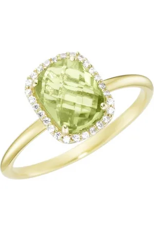 Luigi Merano Goldring mit Peridot und Zirkonia, Gold 375