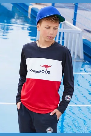 KangaROOS Langarmshirt Im tollem Colorblocking-Design Langarm, Basic-Passform, mit auffälligem Druck