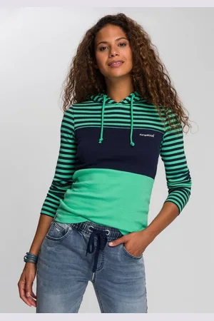 KangaROOS Kapuzenshirt Langarm, sehr figurbetont, mit Colourblocking-Optik