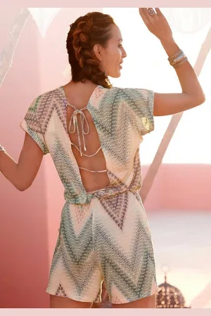 Lascana Kurzoverall mit tiefem Rückenausschnitt und Alloverprint, sommerlicher Jumpsuit