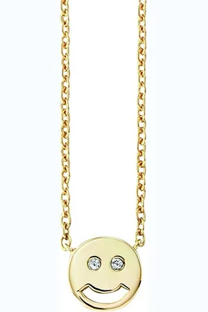 CAÏ Collierkettchen 925/- Sterling Silber vergoldet Zirkonia Smile
