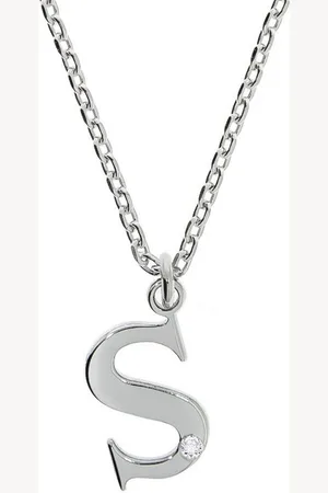 ELLEN K. Kette mit Anhänger Silber 925 mit 1x Diamant 0,008ct. Buchstabe S