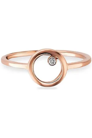 CAÏ Fingerring 925 Sterling Silber rosé vergoldet Zirkonia Kreis