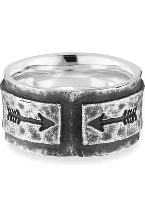 CAÏ Fingerring 925/- Sterling Silber rhodiniert matt Pfeile