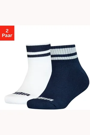 PUMA Kurzsocken Clyde Junior (2-Paar) mit gestreiften Bündchen