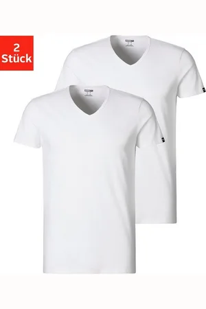 PUMA T-Shirt BASIC 2P V-NECK TEE (2er Pack) mit Markenlabel