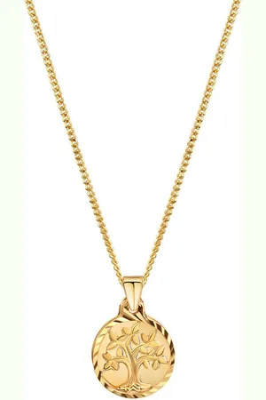ELLEN K. Kette mit Anhänger Gold 333 mit Lebensbaum Motiv 42/42cm lang