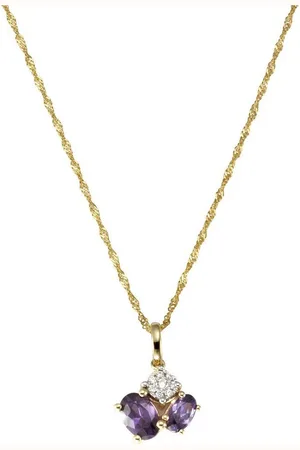 ELLEN K. Kette mit Anhänger Gold 375 mit echtem Amethyst + Zirkonia