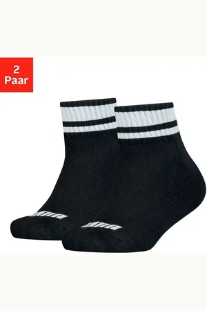 PUMA Kurzsocken Clyde Junior (2-Paar) mit gestreiften Bündchen