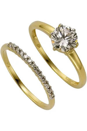 CELESTA Fingerring 375/- Gelbgold Zirkonia