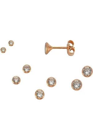 vivance collection Paar Ohrstecker 925 Silber rotvergoldet Set 3 Paar 2mm