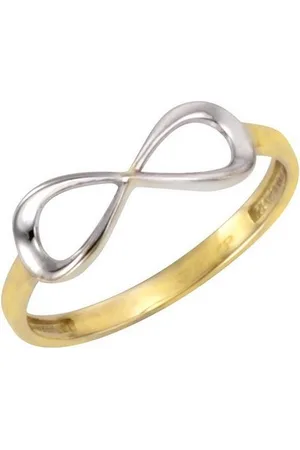 CELESTA Fingerring 375/- Gelbgold bicolor Infinity