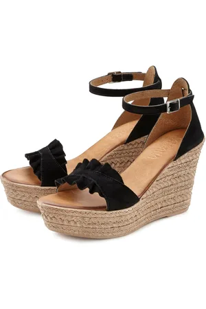 Lascana Sommerschuh Sandalette Sandale, Sommerschuh aus Leder mit Keilabsatz