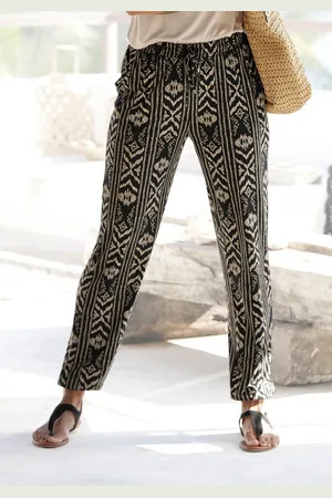 Lascana Jerseyhose mit Ethnomuster und Taschen, Sommerhose