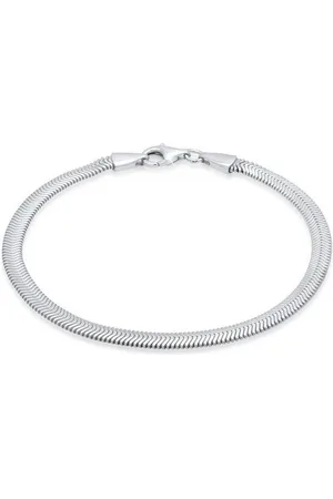Kuzzoi Armband Flach Elegant Schlangenkette Fischgräte 925 Silber