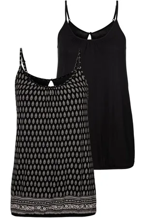 Lascana Spaghettitop mit Raffung am Ausschnitt (2er-Pack) aus weichem Viskose-Stretch