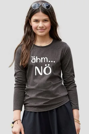 Kidsworld Langarmshirt ähm ...NÖ Langarm, taillierter Schnitt, mit Statements und Sprüchen
