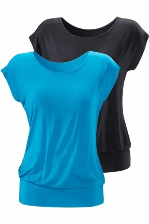 Lascana Longshirt mit breitem Bund (2er-Pack) aus weichem Viskose-Stretch