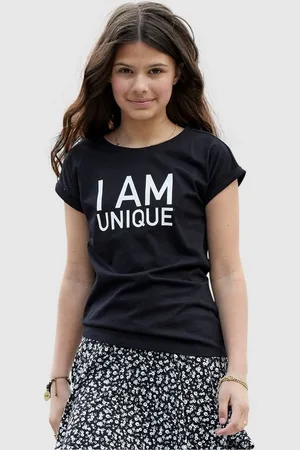 Kidsworld T-Shirt Mit Spruch: I AM UNIQUE kurzärmelig, weit geschnitten, bedruckt, Rundhalsausschnitt