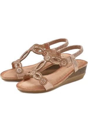 Lascana Sommerschuh Sandalette mit Schmucksteinen, Glitzer, elastische Riemen, Sandale,Sommerschuh