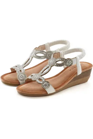 Lascana Sommerschuh Sandalette mit Schmucksteinen, Glitzer, elastische Riemen, Sandale,Sommerschuh
